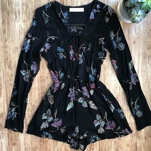 V-neck Floral Romper